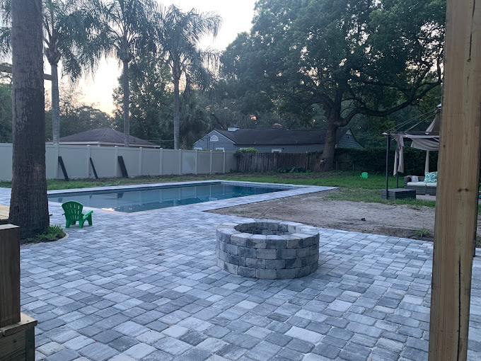 pool paver patio installation