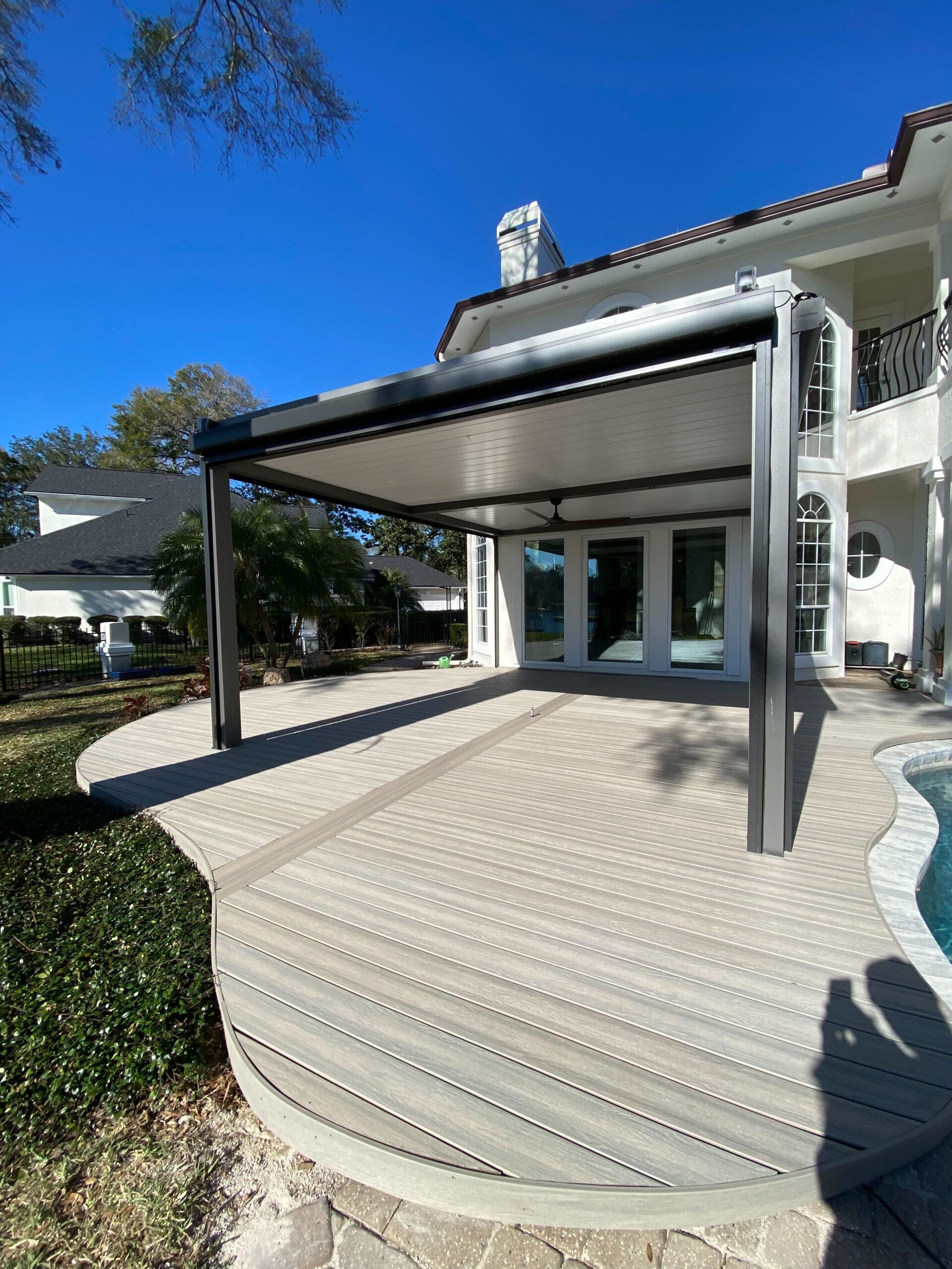 Composite decking and pergola