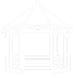 Stylized illustration of a gazebo representing custom outdoor construction solutions by Coastal Outdoor Construction in Jacksonville, FL.
