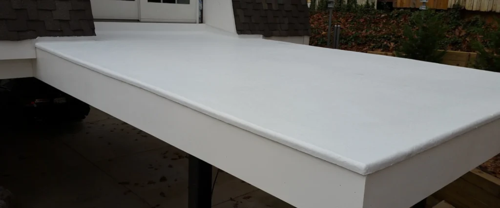 Waterproof decking board installed on a flat surface.