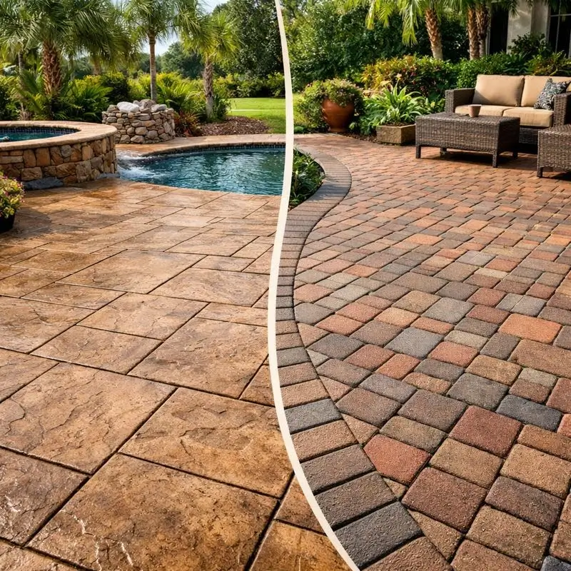 Stamped Concrete vs. Pavers for FL Patios